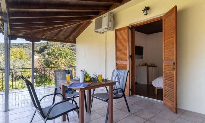 Lefkas Apartment | Studio "Krinos 3" with Mountain View, Garden & Wi-Fi