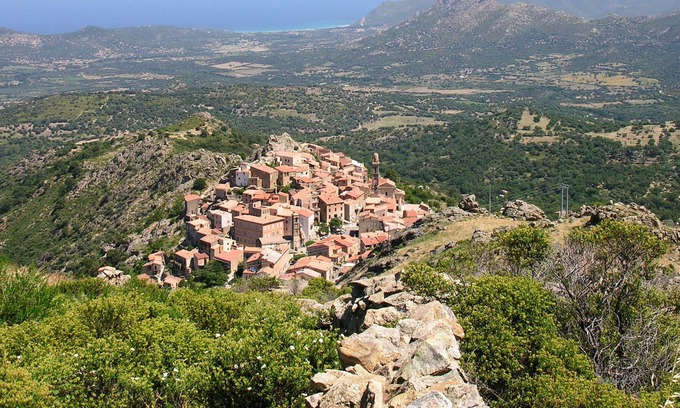 Speloncato Apartment | Studio: typical village between sea & mountains. ground floor. magnificent view