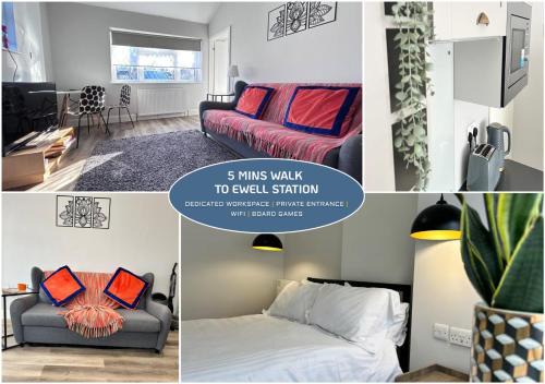 Ewell Apartment | Stunning 1-bedroom annexe flat with own entrance near London