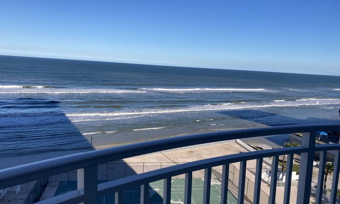 Daytona Beach Shores Condo | Stunning Beachfront Condo with 360° Ocean Views, Beach Access, Pool & Hot Tub