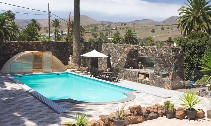 Haria House | Stunning “Casita Palmera” with Mountain View, Pool, Terrace & Wi-Fi; Parking Available