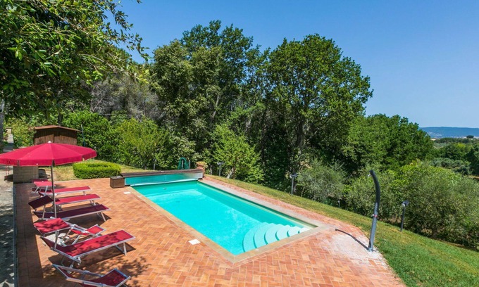 Casale Marittimo House | Stunning private villa with A/C, WIFI, private pool, patio, pets allowed and panoramic view