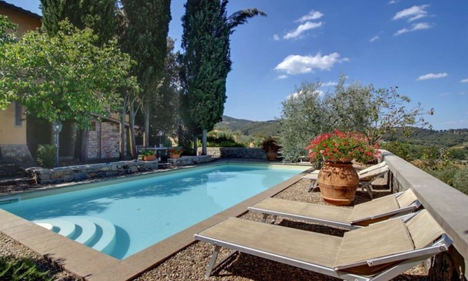 Ponte Agli Stolli Villa | Stunning private villa with WIFI, hot tub, private pool, TV, balcony, close to Greve In Chianti