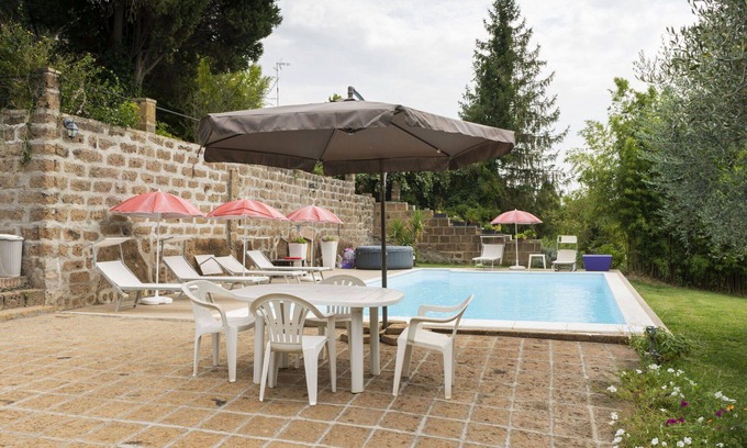 Corchiano House | Stunning private villa for 17 people with WIFI, private pool, TV, patio and pets allowed