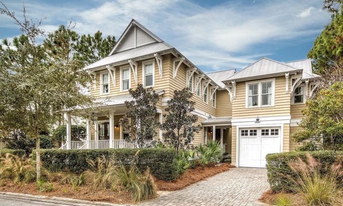 Forest District House | Stunning Watercolor Retreat! Private Pool! Carriage House!