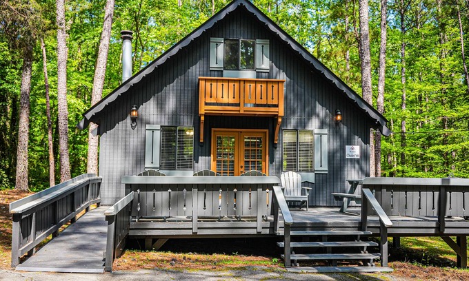 Pine Mountain Ski Chalet | Stunning wooded view Chalet near our salt water pool!