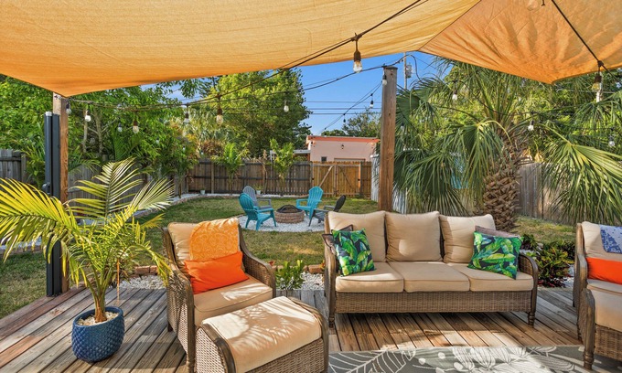 St. Petersburg - Clearwater House | Stylish 3BR 2BA St. Pete Escape with Patio + Firepit
