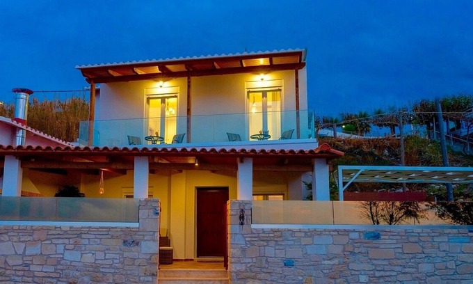 Skaleta Villa | Stylish Beachfront Villa with Amazing Sea Views, A/C, Private Pool in the Pretty Resort of Skaleta!