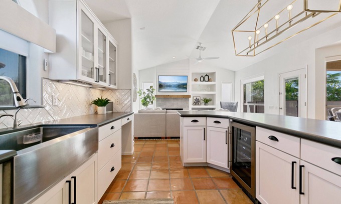 Desert View Village House | Stylish Southwest Retreat: Quiet Neighborhood, Heated Pool, Foosball, Privacy