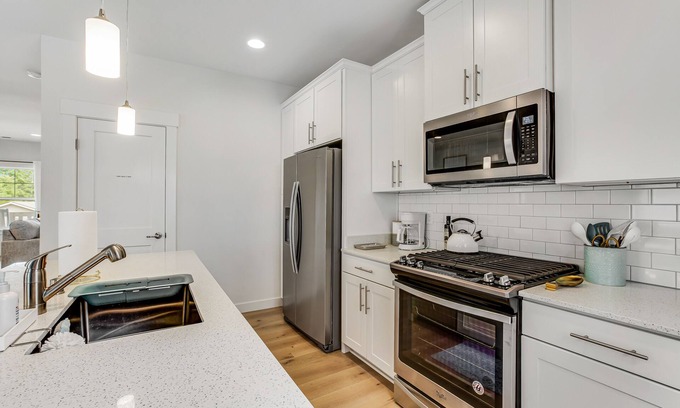 Allyn House | Stylish, two-story home with a washer/dryer & furnished porch - dogs welcome