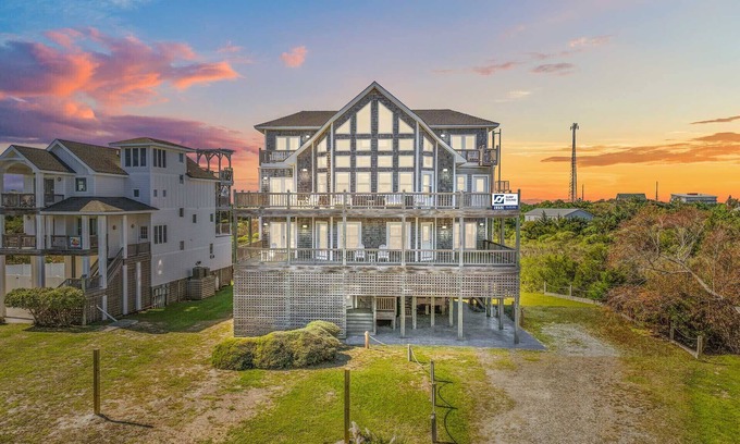 Waves House | SUMMER SAVINGS - Premier Semi-Oceanfront Dog Friendly w Pool, Hot Tub, Game Room