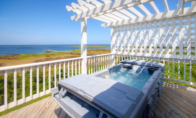 Wind Over Waves House | SUMMER SAVINGS - Soundfront Home w/Pool, Hot Tub, Elevator, Community Boat Ramp