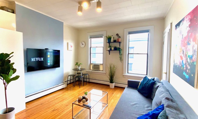 Hoboken Apartment | Sun-Drenched Modern 2BR, Just 1 stop from NYC!