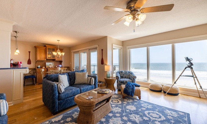 Ocean Cay Condo | Sur La Plage - Top Floor Oceanfront Condo - balcony & pool