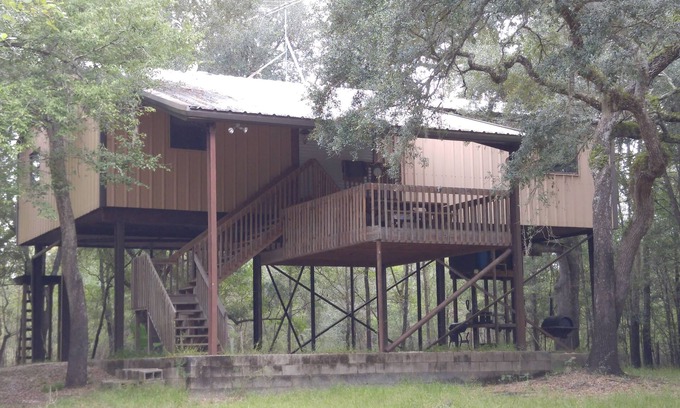 Branford Cabin | Suwannee River Cabin - 24 Private Wooded Acres- 500' Waterfront-Dock-Dogs OK