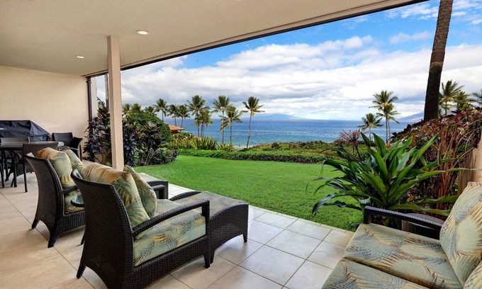 Wailea Condo | Sweeping Ocean Views - Makena Surf Resort C-106 - Peaceful Ground Level Gem
