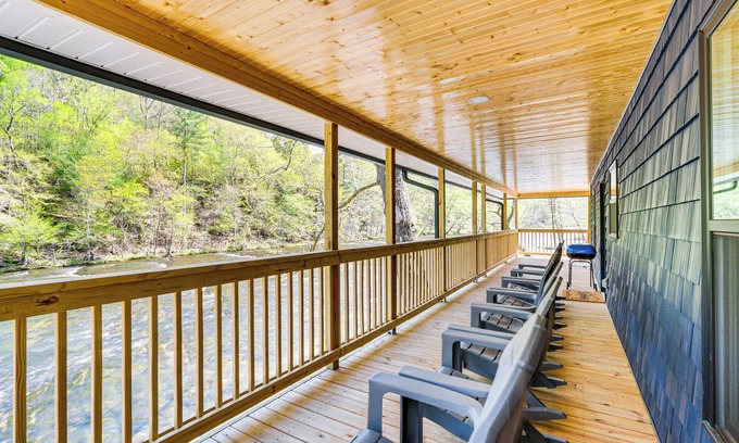 Tellico Plains Cabin | Tellico River Cabin w/Game Room & Fire Pit!