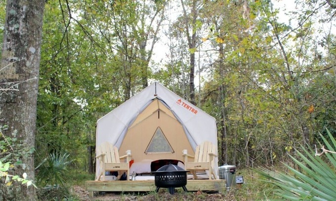 Mandeville RV Rental | Tentrr State Park Site - Louisiana Fontainebleau State Park - Pond View D - Sing