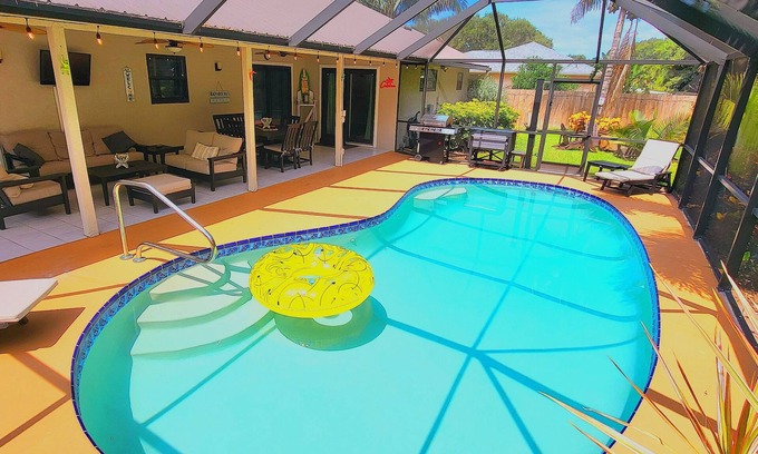 Merritt Island House | The Banana Cabana - A Tropical Florida Escape with Heated Pool!
