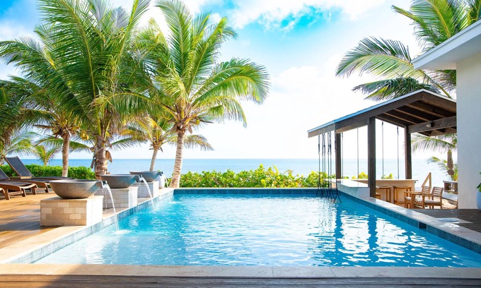 Farmer's Hill Villa | The Breakwater- HEATED POOL with Swim Up Bar on Sandy, Secluded Beach!