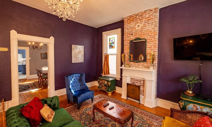 St. Charles Historic District House | The Brick & Morgan: History Meets Modern Home near Main Street; Pet Friendly