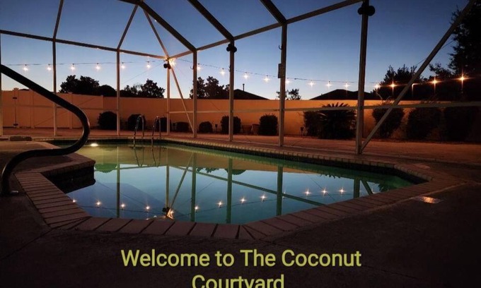 The Villages House | The Coconut Courtyard private pool, themed, modern