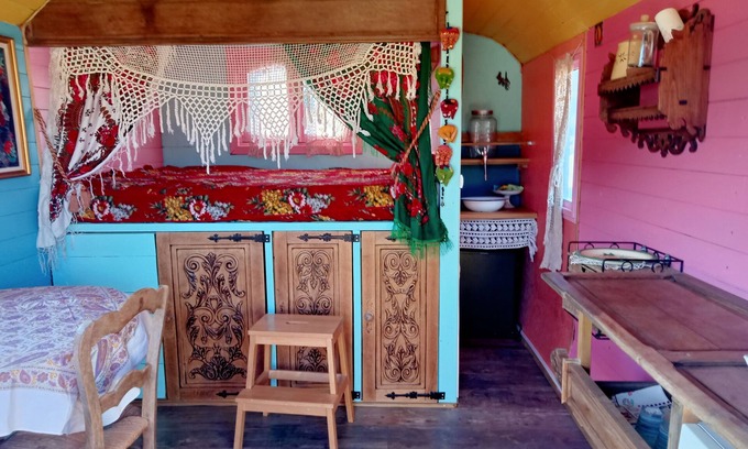 Le Puyricard House | The little blue wagon.