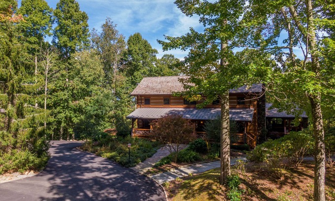 Banner Elk House | The Matney Ridge Estate- home with hot tub and firepit