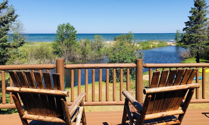 Carp Lake House | The Pines on Cecil Bay: our home on the Carp River with Lake Michigan view