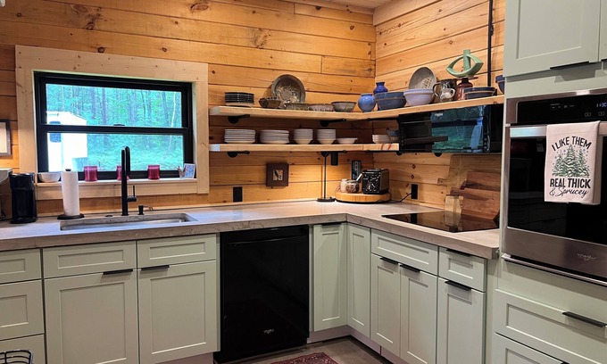 South Boardman Cabin | The Shire, a fun cabin retreat. Warm and cozy, nestled trailside in the woods.