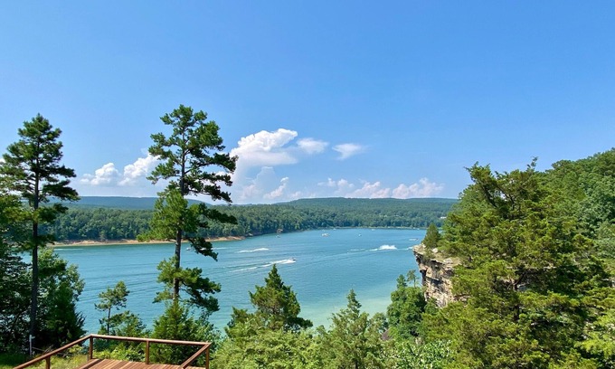 Tumbling Shoals House | The View at GFL - Panoramic Views - Lakefront - Waterfall - Beach - Hike - Relax