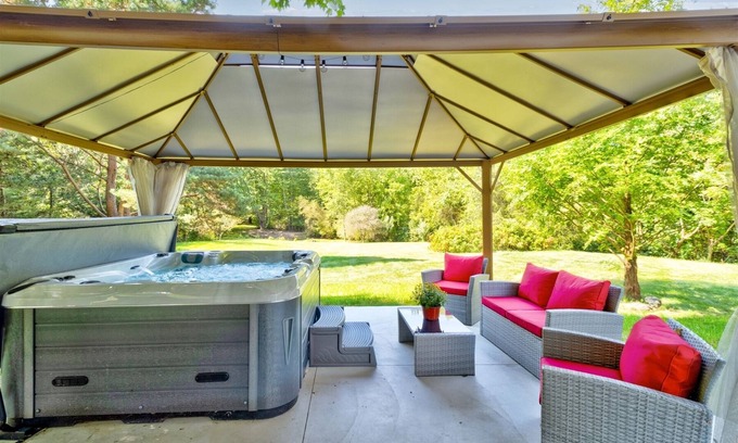 Fennville House | This Is It! Hot Tub, Game Room, Fire pit, Yard, Pond, Dog Friendly