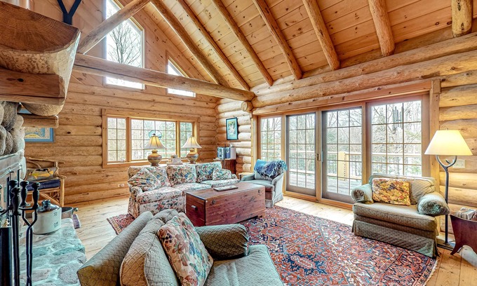 Presque Isle House | Three-Level Lakefront Getaway w/Free WiFi, Wood Fireplace, Game Room, & Dock