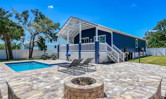 Butler Beach House | Tidal Paradise - Heated Pool & Firepit! Walk to the Beach!