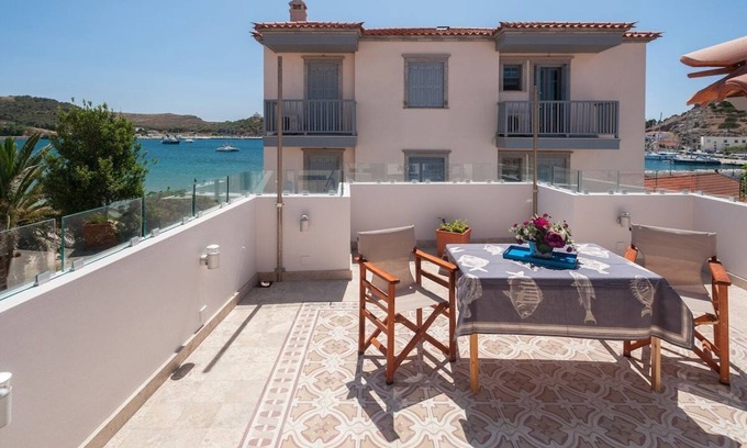 Myrina Apartment | Tilia Room in luxurious beach townhouse