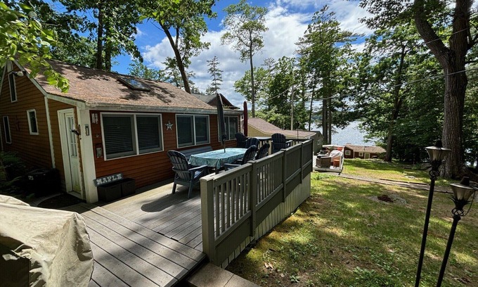 Meredith Cottage | Timbers Cottage. Lake Winnipesaukee shared waterfront.