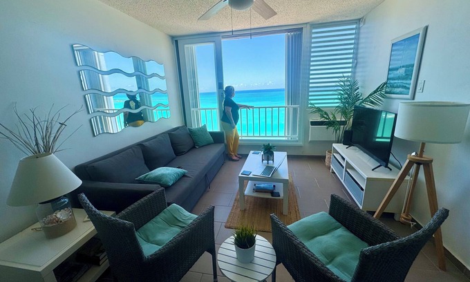 Isla Verde Apartment | Too Good To Be True Beachfront Condo, New Modern Renovation. Free WIFI/Parking.