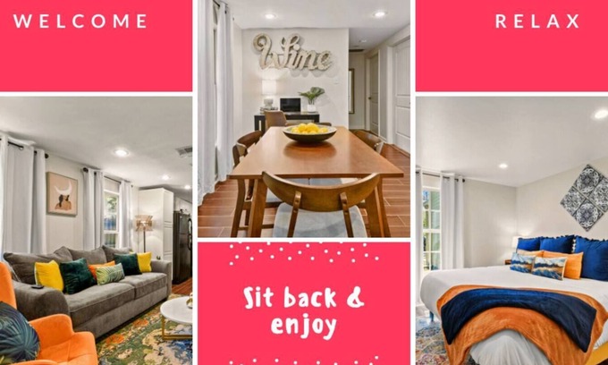 Mid City South House | Town Center Stylish Apartment|Gated Yard|New!