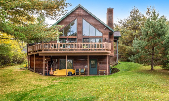 Woodruff House | Tranquil lakefront oasis with private dock, canoe, kayak, & three living areas