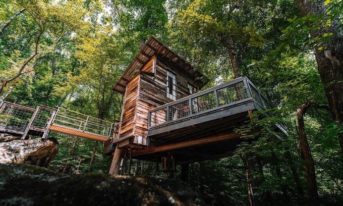Flintstone House | Treetop Hideaways: Luna Loft Treehouse