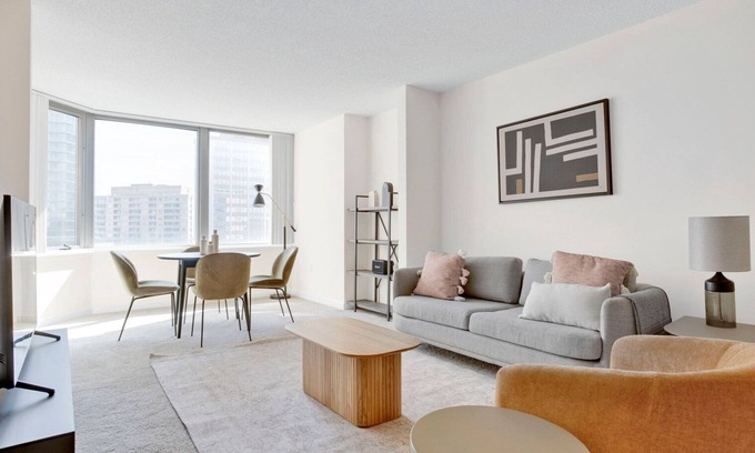 Woodmont Triangle Apartment | Trendy Bethesda 1BR w/Gym, Pool & Concierge, near Metro, by Blueground
