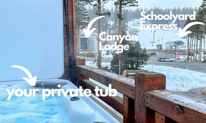 Mammoth Lakes House | Triple Black♦️♦️♦️ @ Canyon Lodge -Private Hot tub & Garage; Ski-in & Out