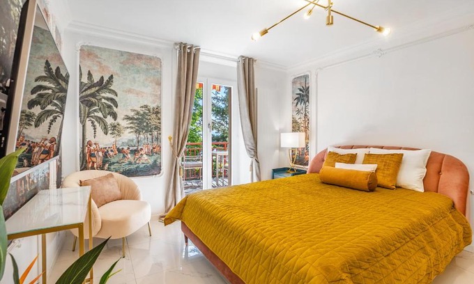 Montreux Apartment | Tropical studio with a balcony - Lake View