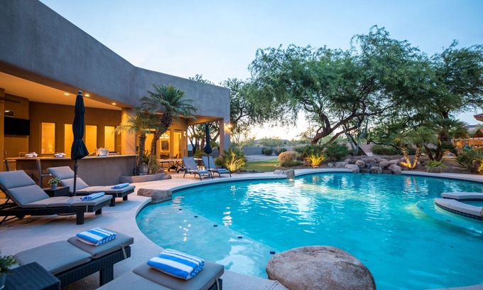 Pinnacle Peak Heights House | Ultimate Luxury Entertaining Home w/Tennis-Bikes-Theater-Ping Pong-Poker