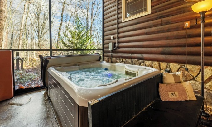 Foxfire Estates Cabin | Underlook Cabin - Bubbly hot tub plus woodsy comfort!