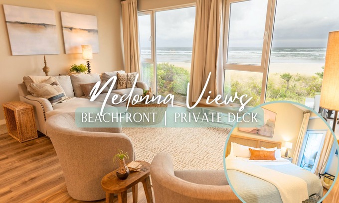 Rockaway Beach Condo | Unforgettable Oceanfront View! Steps to the Sand! Rockaway 2BR Condo! Beachfront
