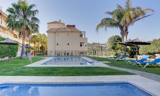 Manilva Apartment | Unique accommodation with a private pool, sea view, terrace, 300m to Aldea Beach