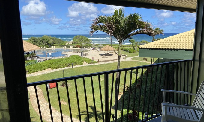 Hanamaulu Condo | UPDATED 3RD FLOOR UNIT, OCEAN VIEW FROM YOUR BED, OUTRIGGER BEACHFRONT RESORT