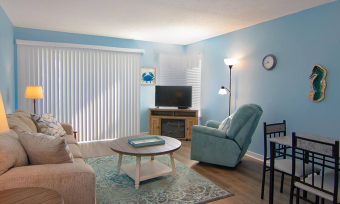 Oceanmarsh Subdivision Condo | Upgraded Condo Steps to the Boardwalk. Dog friendly!