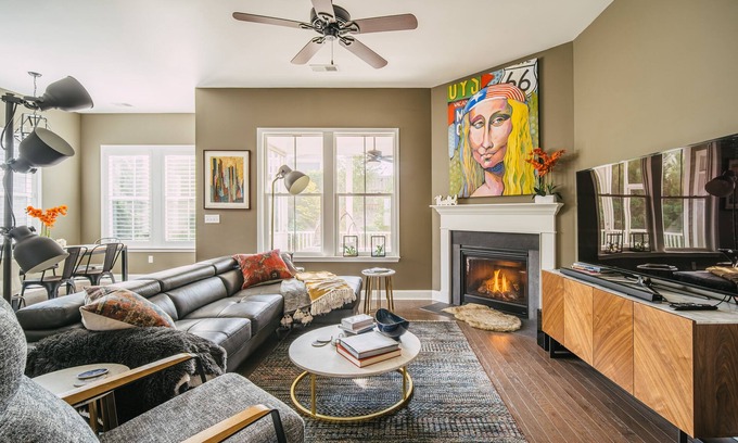 Greer House | Upscale Art-Filled Home By Lake Robinson